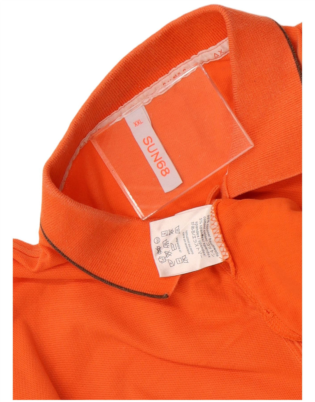Polo da uomo Sun68 2XL in cotone arancione