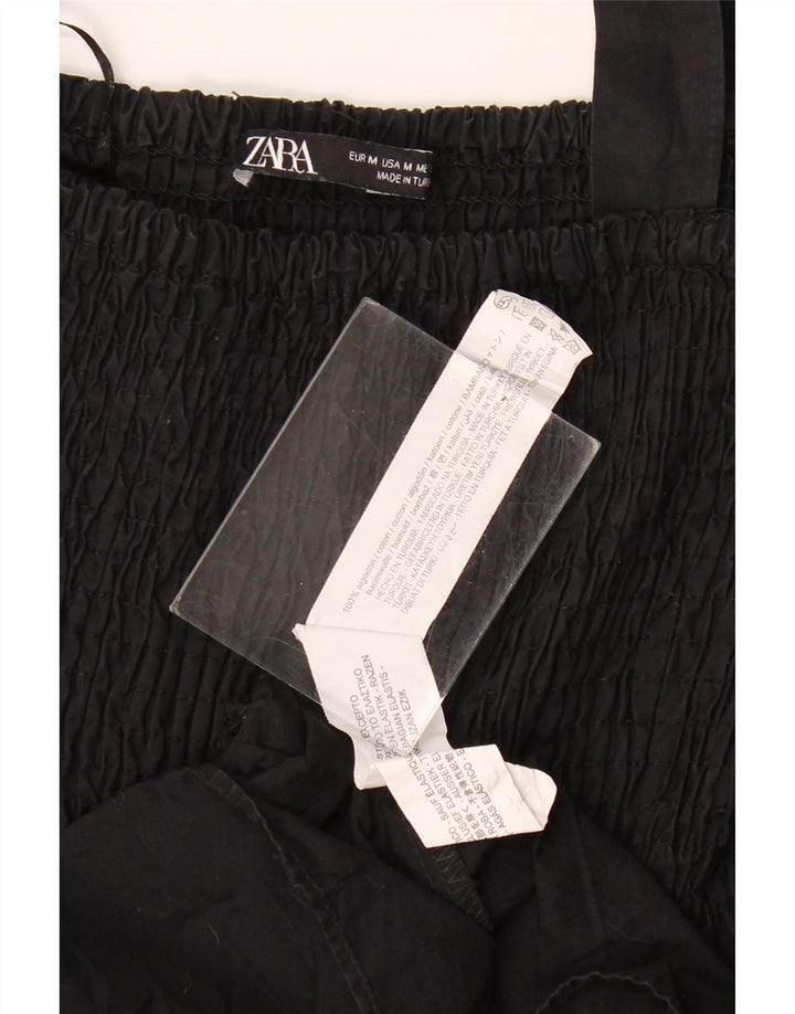 Abito lungo senza maniche da donna Zara UK 12 cotone nero medio