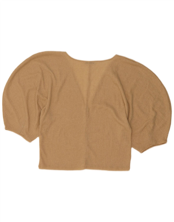Top Blusa Donna Zara UK 12 Beige Medio