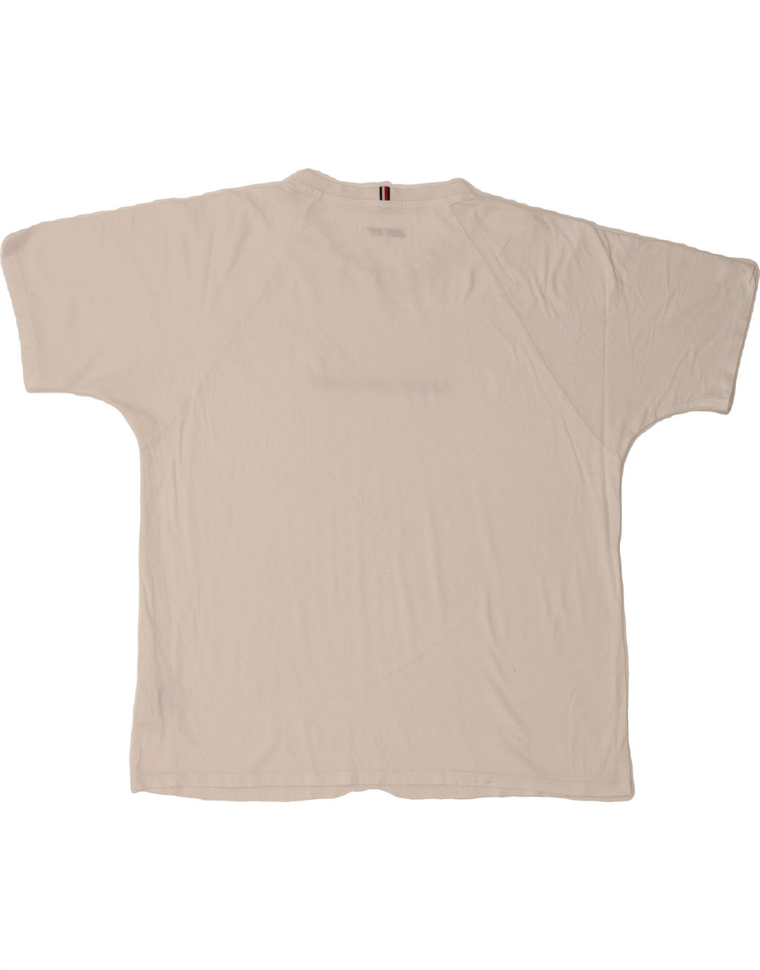 TOMMY HILFIGER Mens Graphic T-Shirt Top Large White Cotton Vintage Tommy Hilfiger and Second-Hand Tommy Hilfiger from Messina Hembry 