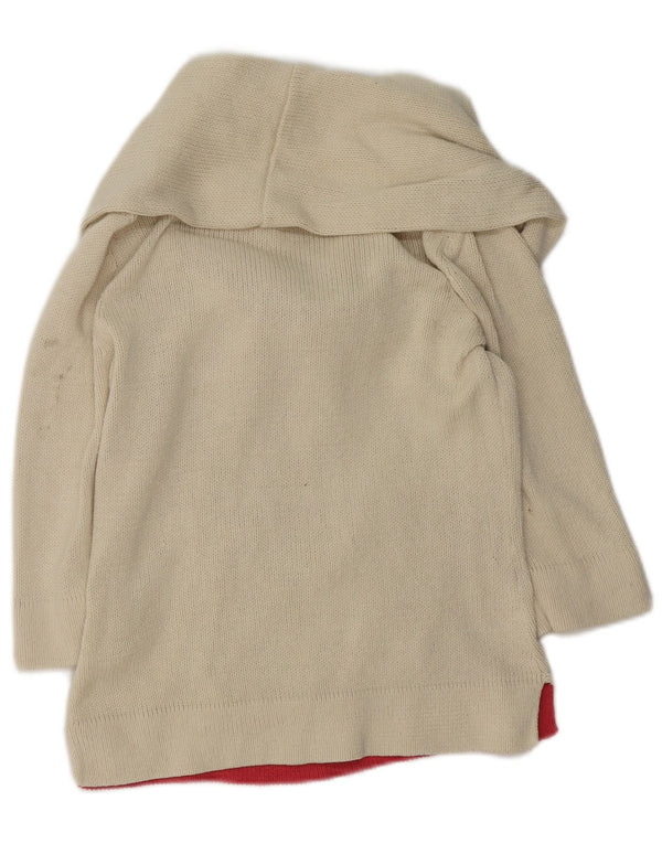 Maglione maglione con collo a scialle da donna Joules UK 8 piccolo bianco sporco