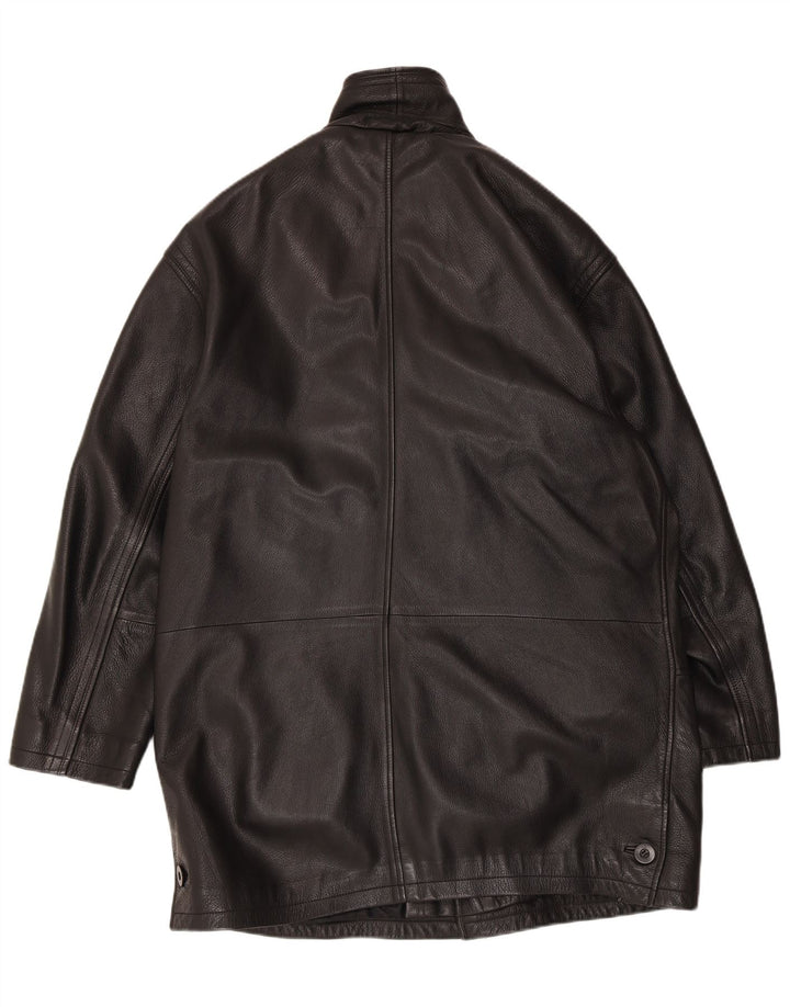 Giacca in pelle vintage da uomo vestibilità regolare UK 40 grande nera