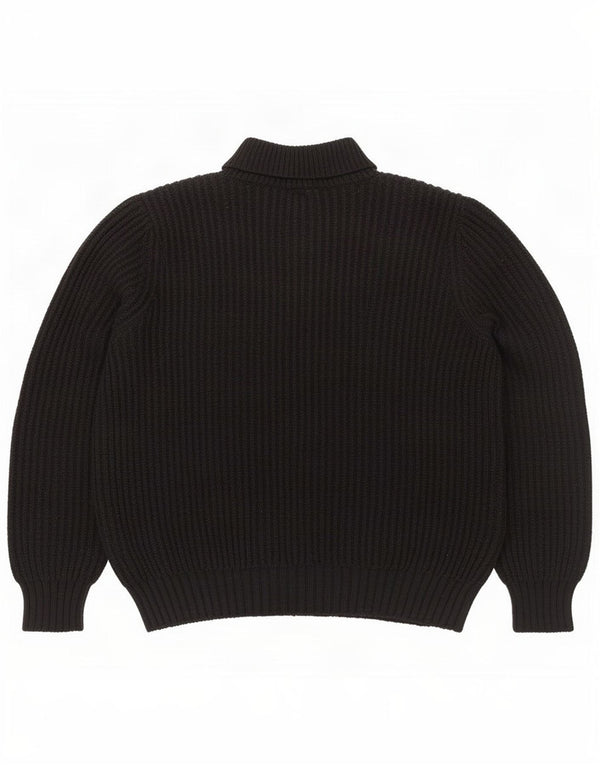 Maglione cardigan vintage da donna IT 52 2XL Nero