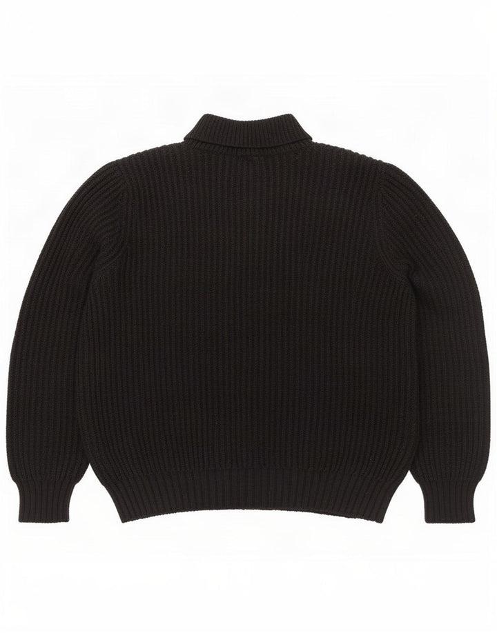 Maglione cardigan vintage da donna IT 52 2XL Nero