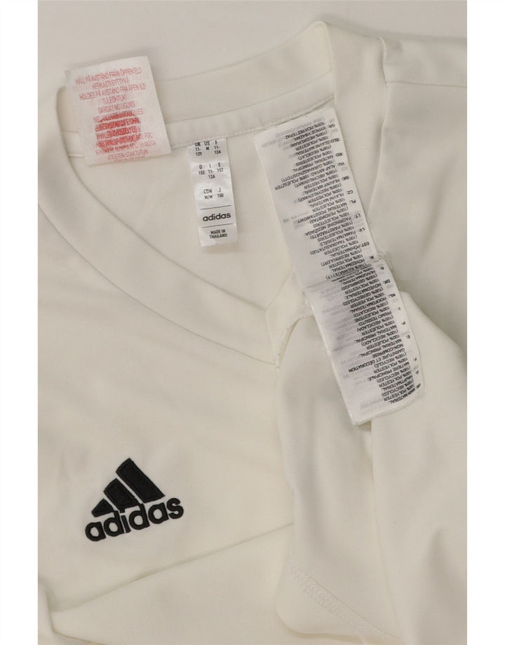 Maglietta Adidas Aeroready da ragazzo, 11-12 anni, in poliestere bianco