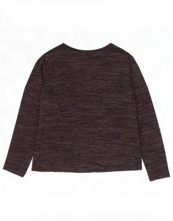 Top Zara da donna a maniche lunghe UK 16 grande marrone floreale