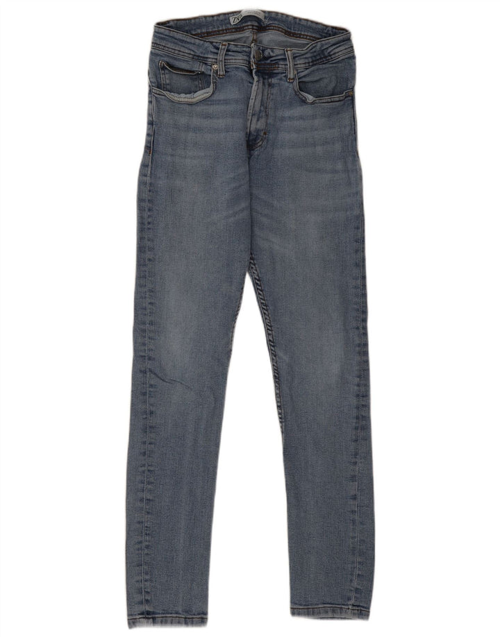 Jeans slim da uomo ZARA EU 38 Small W30 L28 Blu