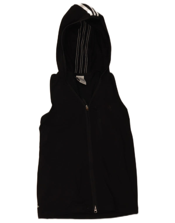 Top da tuta senza maniche con cappuccio da donna Adidas UK 6 XS nero a righe