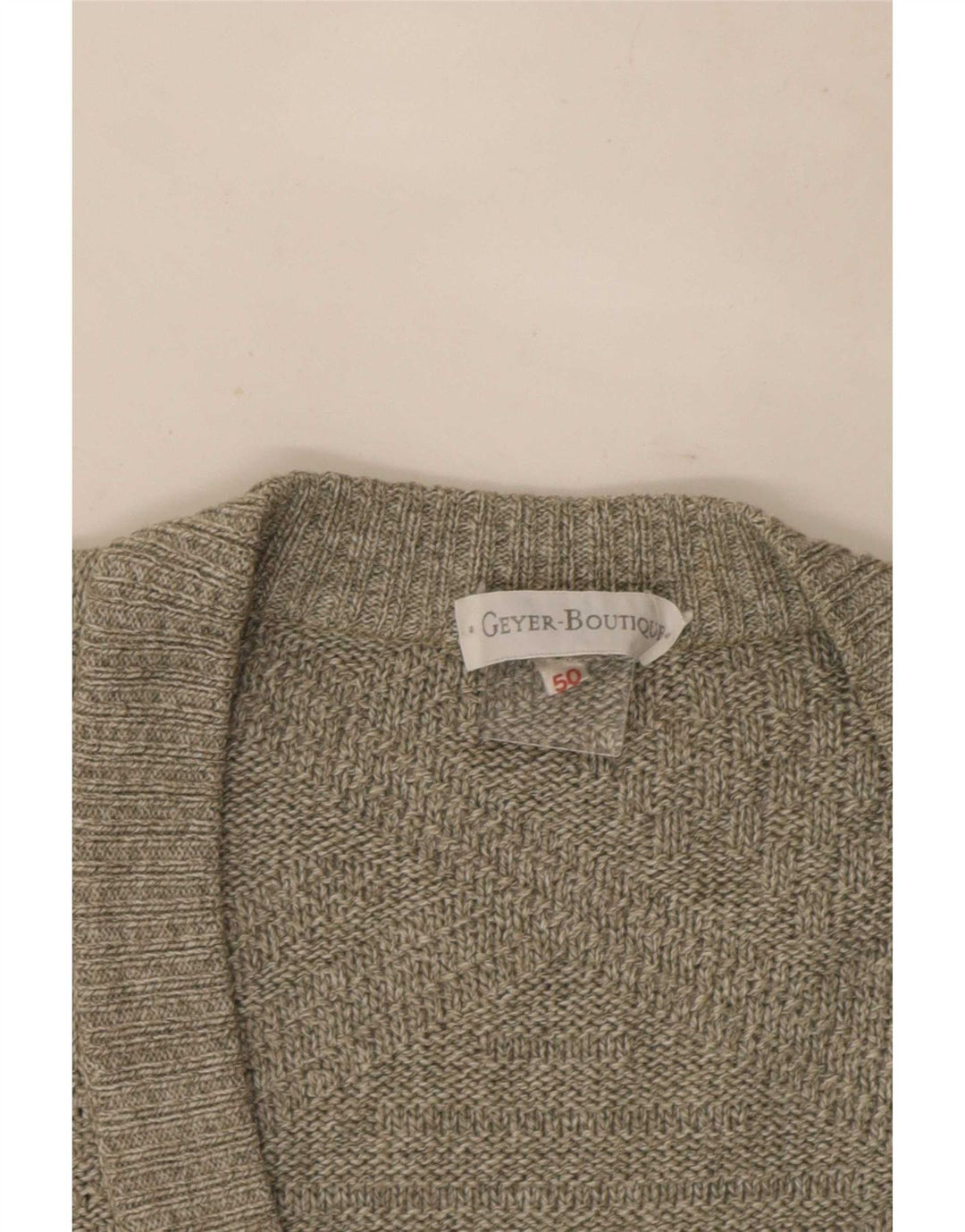 Maglione cardigan vintage da uomo IT 50 grande grigio
