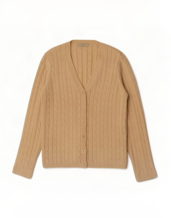 Maglione cardigan da donna Marks & Spencer UK 12 Cotone beige medio