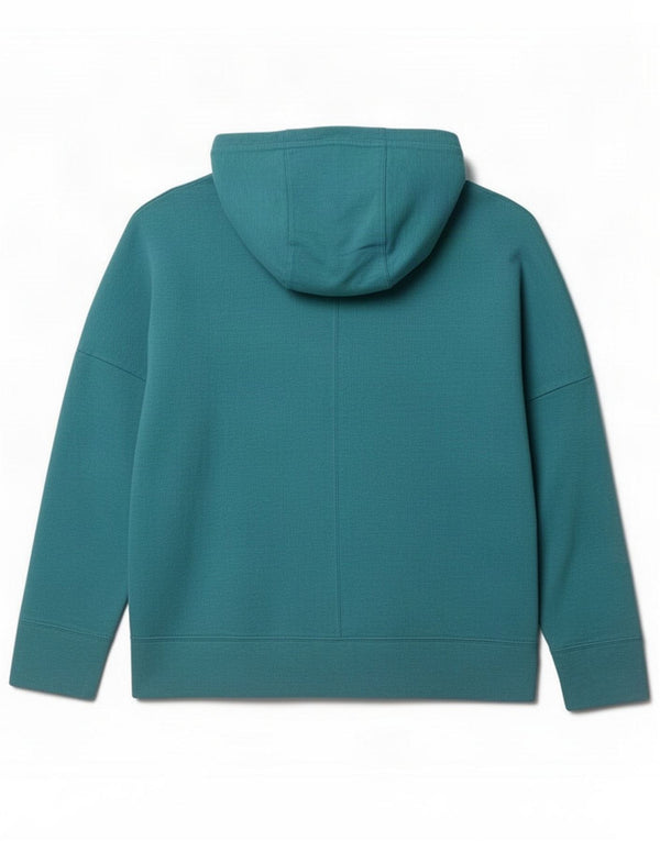 Puma Felpa con cappuccio e zip oversize da donna UK 10 Small Green Cotton