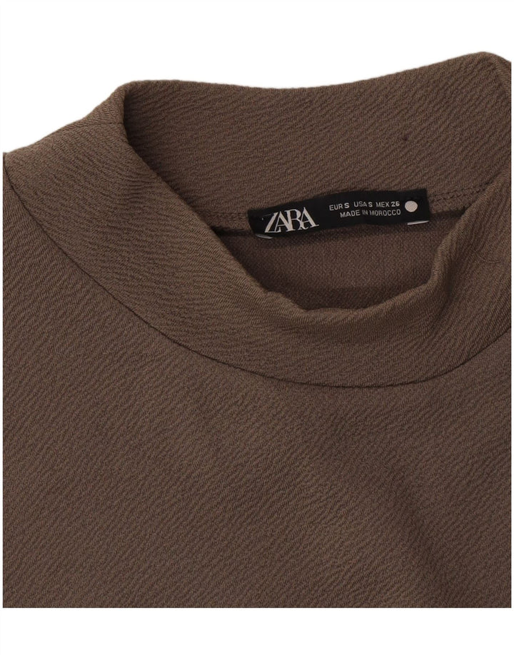 ZARA Womens 3/4 Sleeve A-Line Dress UK 10 Small Grey
