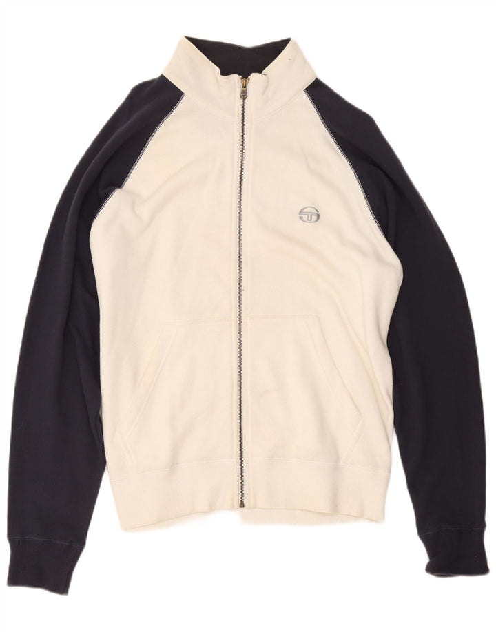 Giacca da ginnastica da uomo Sergio Tacchini grande in cotone color block bianco