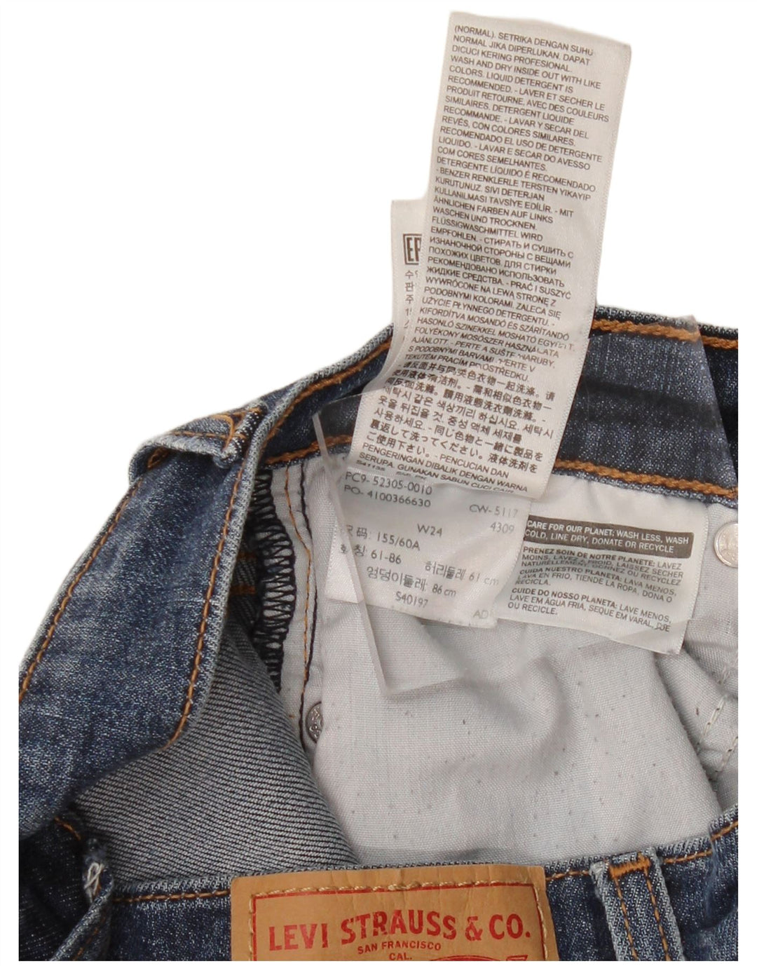 Jeans skinny Wedgie da donna LEVI'S W24 L27 cotone blu