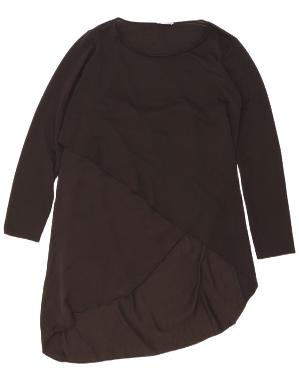 Abito asimmetrico a maniche lunghe da donna Zara UK 14 grande nero