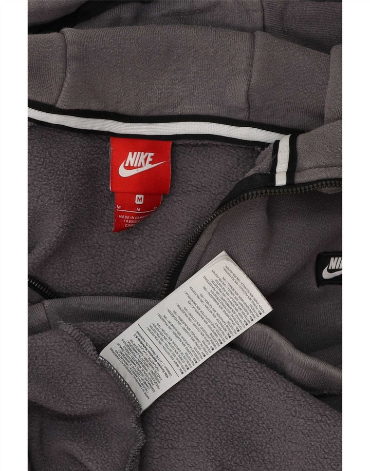 Maglia con cappuccio e zip Nike da uomo in cotone grigio medio