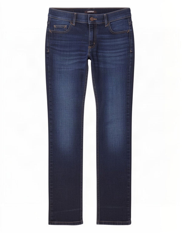 Jeans dritti da donna Marks & Spencer UK 10 piccoli W28 L29 cotone blu navy