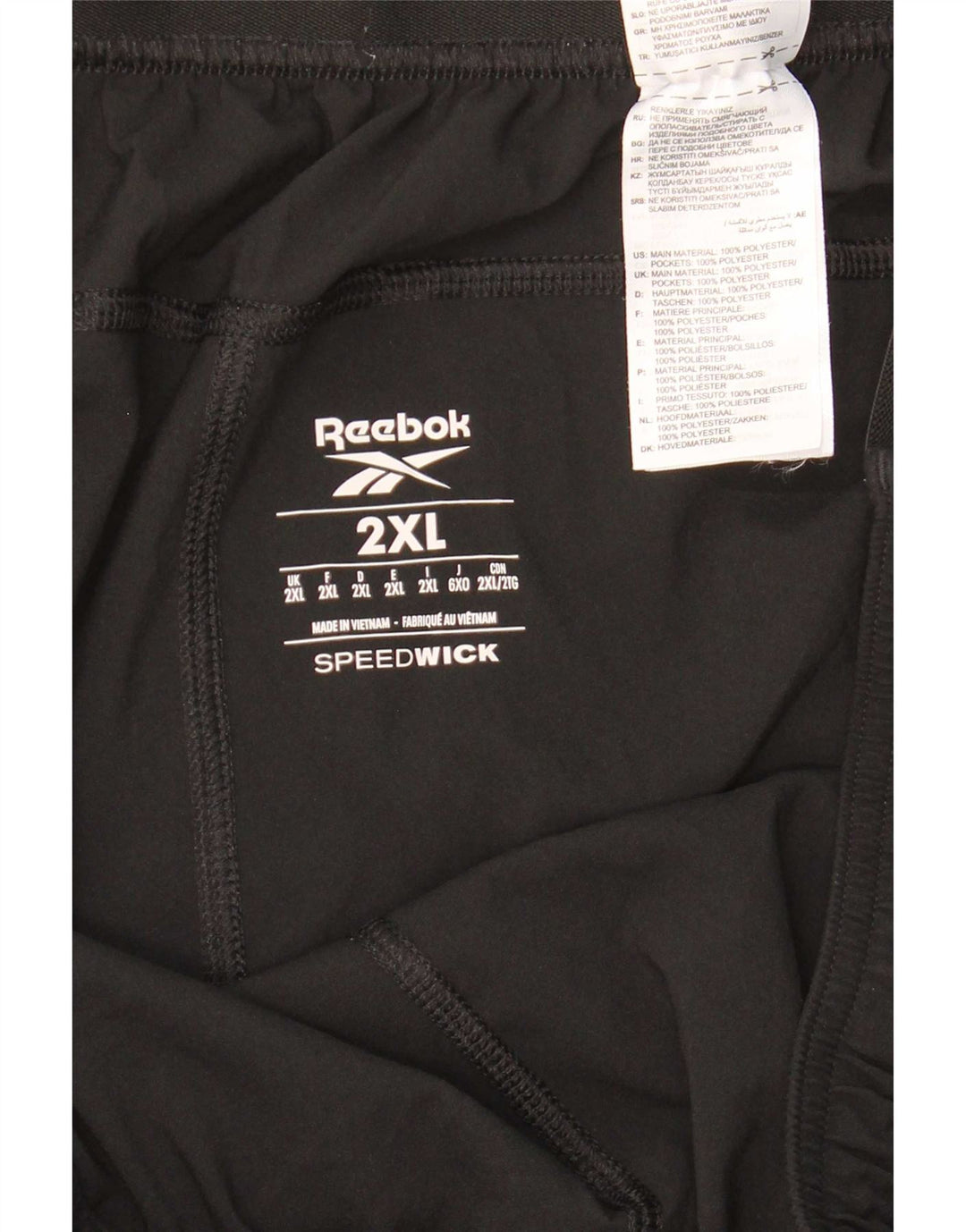 Pantaloncini sportivi Reebok da uomo 2XL neri in poliestere