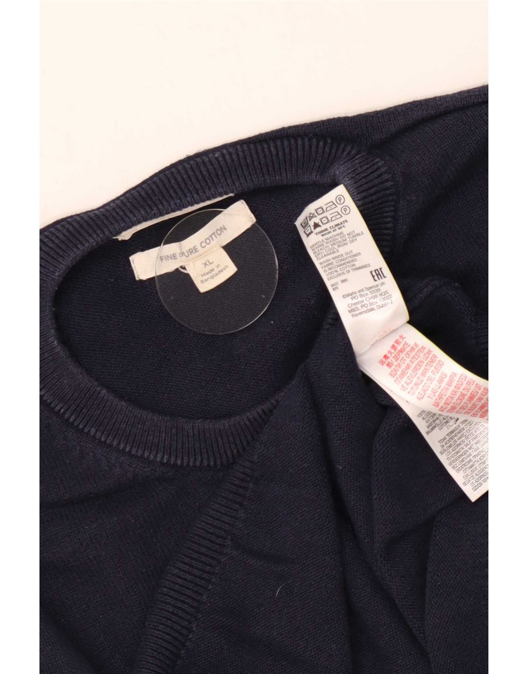 Maglione maglione girocollo da uomo Marks & Spencer XL cotone blu navy