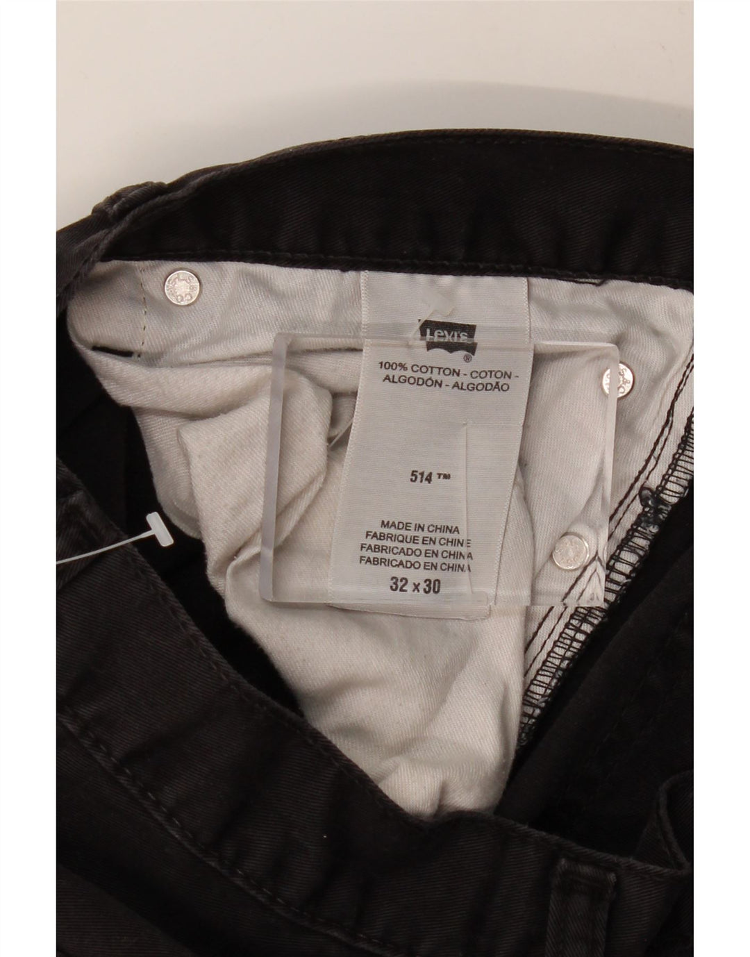 LEVI'S Jeans dritti da uomo 514 W32 L30 cotone nero