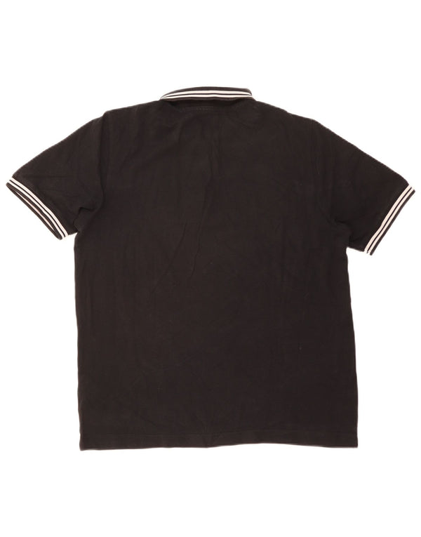 Polo Kappa Uomo Cotone Rigato Medio Nero