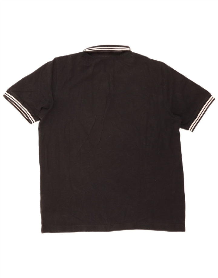 Polo Kappa Uomo Cotone Rigato Medio Nero