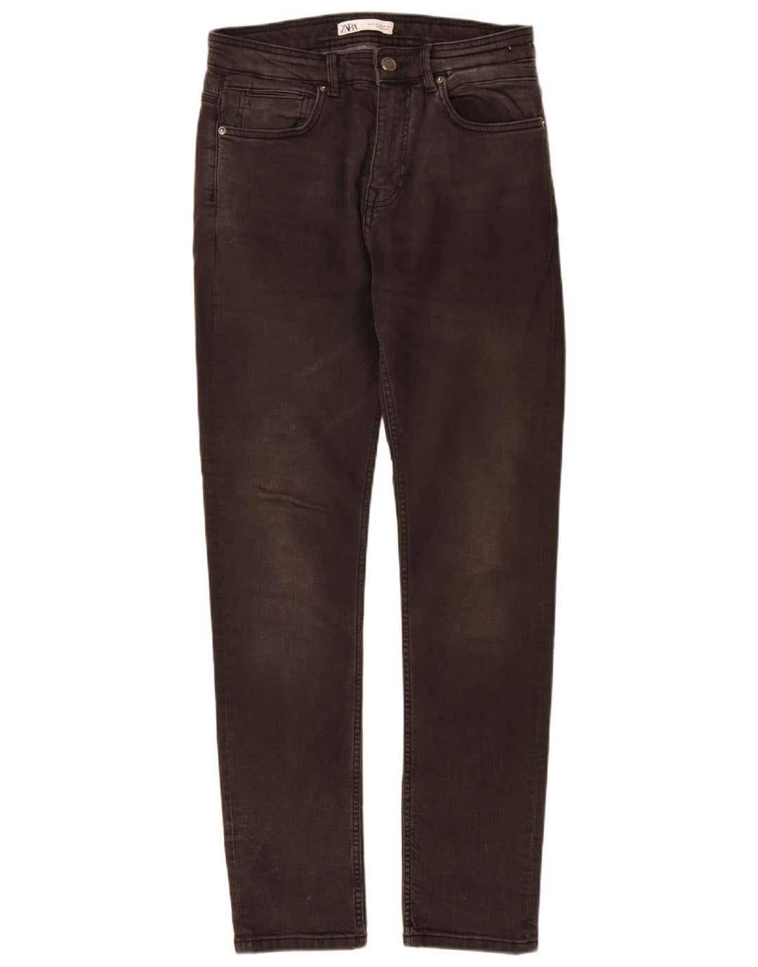Jeans slim da uomo Zara EU 38 Small W30 L32 Cotone grigio