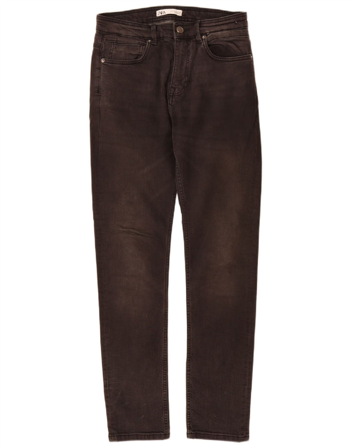 Jeans slim da uomo Zara EU 38 Small W30 L32 Cotone grigio