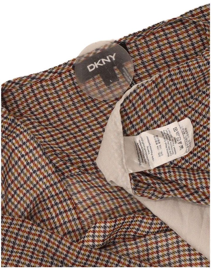 Camicetta a maniche lunghe da donna DKNY Top UK 16 grande pied de poule multicolore