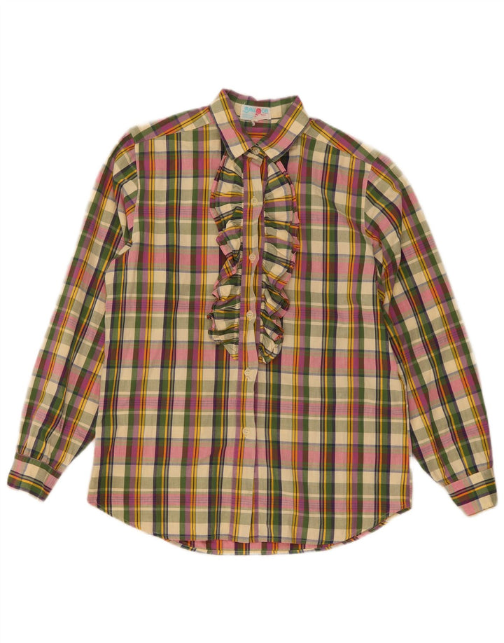 Camicia da donna oversize con volant sul davanti Balloon IT 36 XS a quadri multicolore