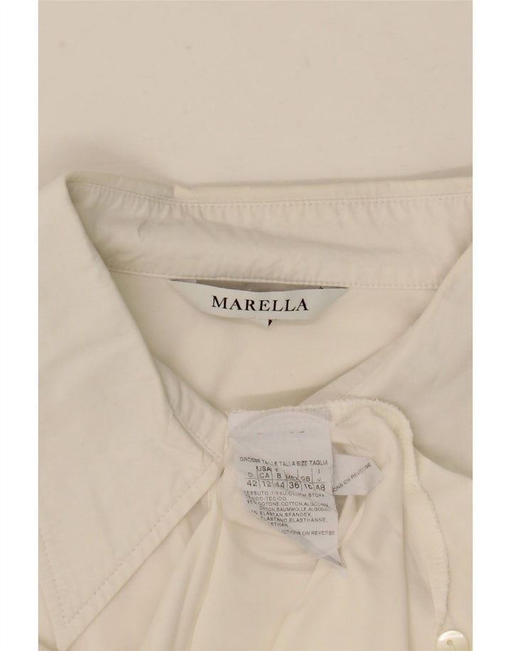 Camicia da donna Marella UK 16 grande cotone bianco