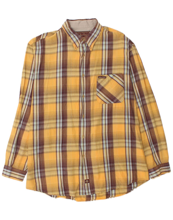 Camicia da uomo Marlboro Classics 2XL cotone a quadri gialli