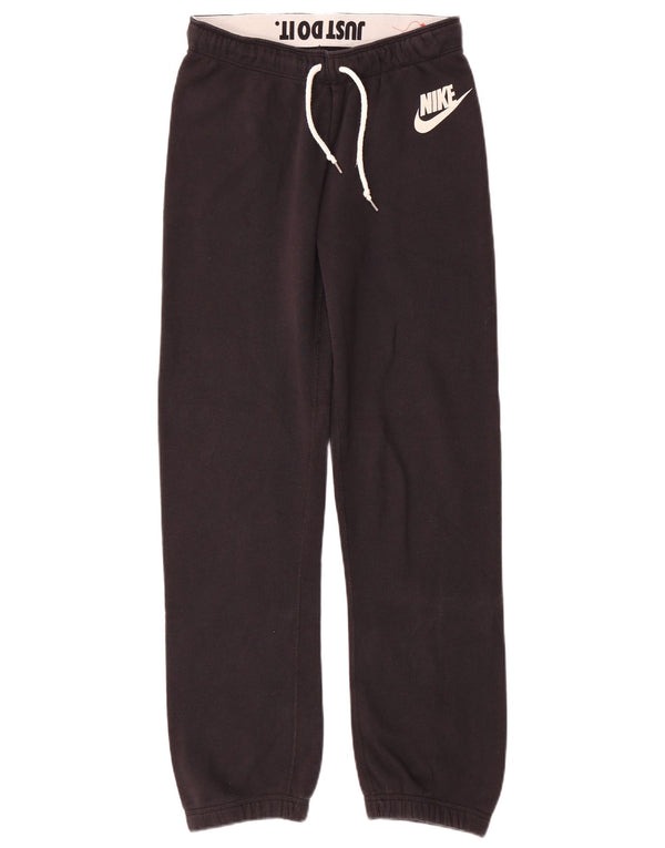 Pantaloni da tuta con grafica Nike da donna, pantaloni da jogging, UK 10, piccoli, cotone nero