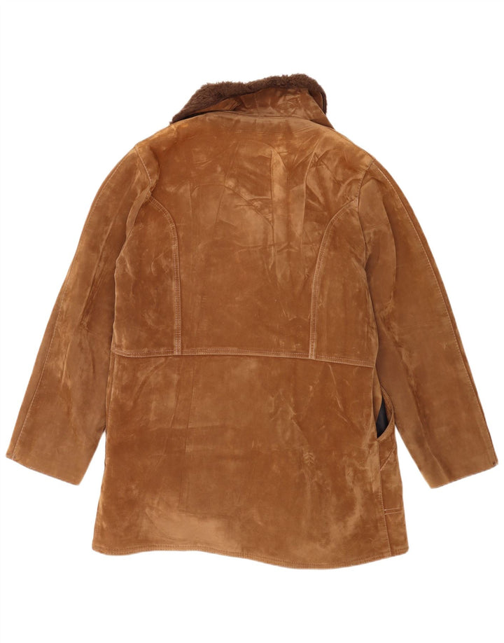 Giacca vintage in shearling doppiopetto da uomo UK 38 Marrone medio