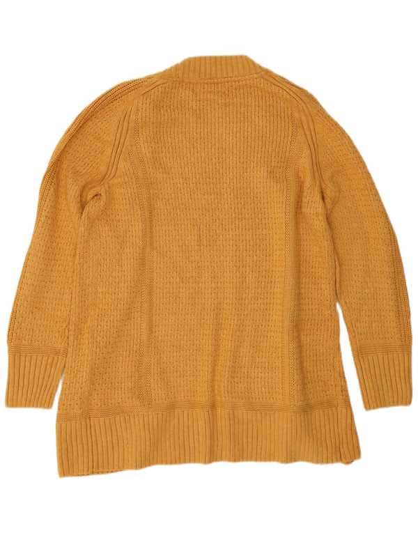 Maglione cardigan aperto lungo da donna Fat Face UK 12 Viscosa giallo medio