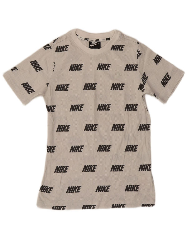 T-shirt grafica da ragazzo Nike Top 12-13 anni Large in cotone bianco