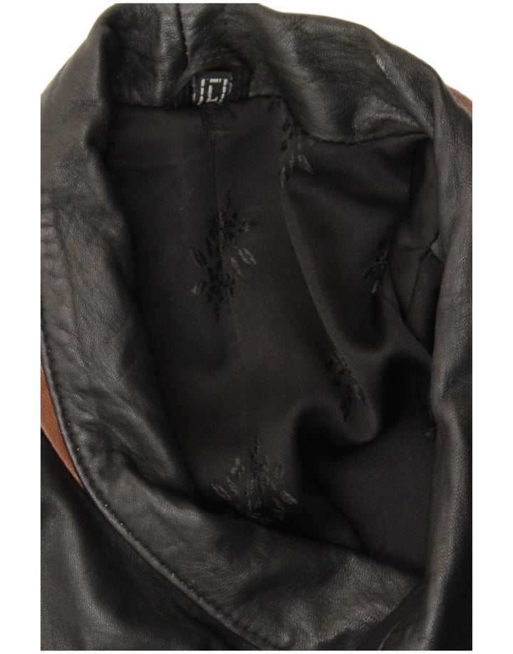 Cappotto in pelle da uomo VINTAGE UK 40 Large Black Colourblock