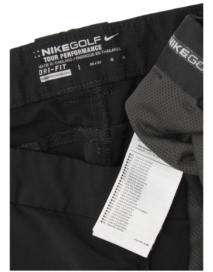 Pantaloni chino dritti NIKE Dri Fit da uomo W33 L32 poliestere nero