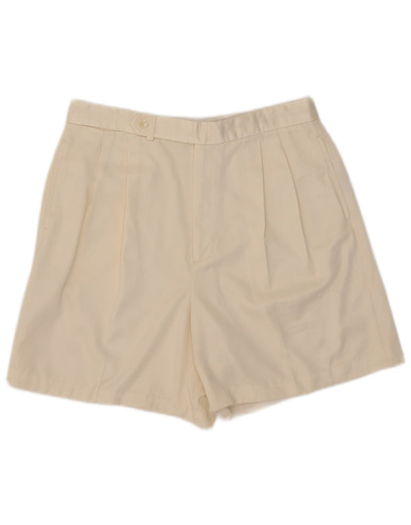 Pantaloncini chino con pegged da donna Ralph Lauren US 12 Large W31 poliestere bianco sporco