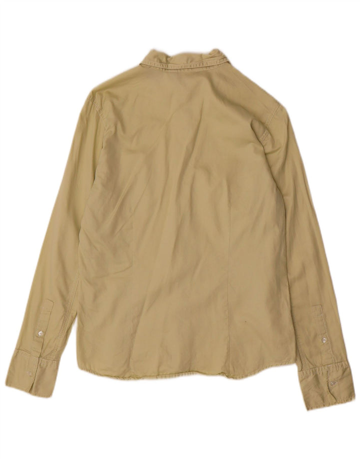 Camicia da donna Eddie Bauer UK 10 piccola in cotone beige