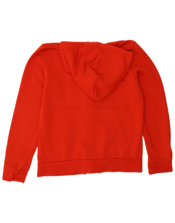 Felpa con cappuccio e zip grafica Adidas da donna UK 16/18 Large Rosso Cotone