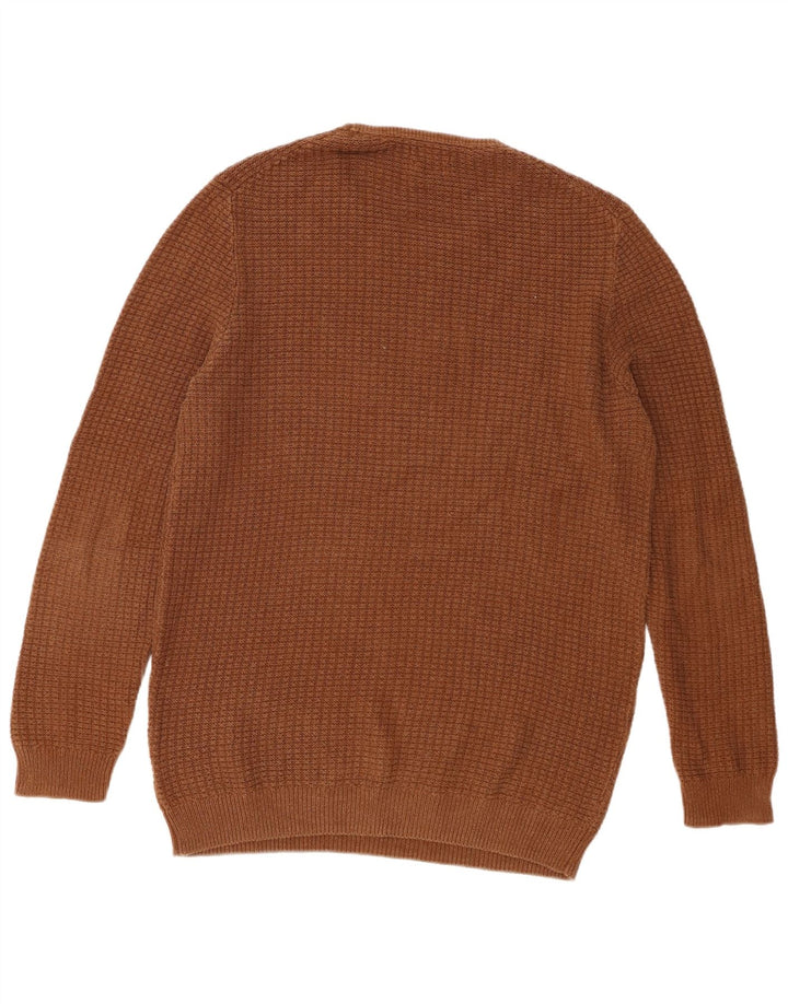 Massimo Dutti Maglione da uomo girocollo grande in cotone marrone