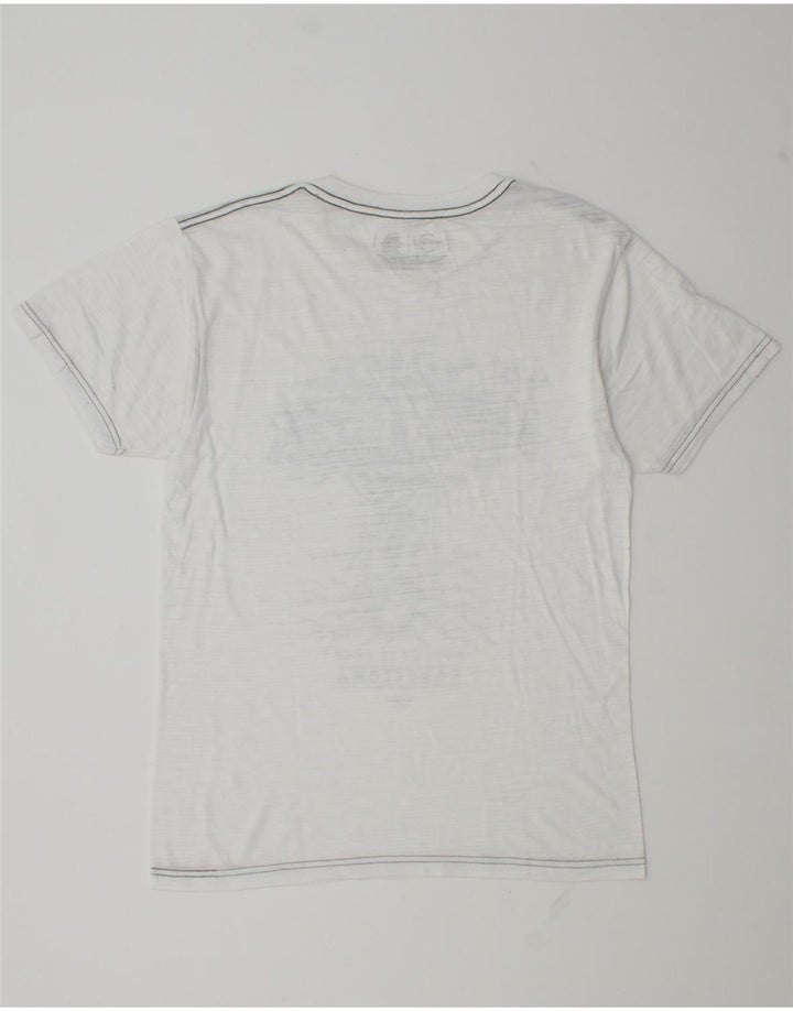 T-shirt grafica da uomo Hard Rock Cafe Barcelona, piccola, in poliestere bianco
