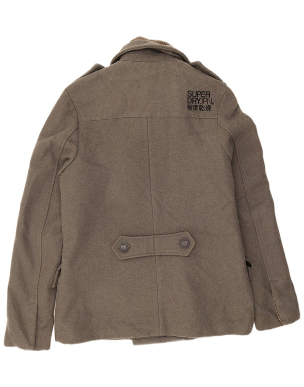 Cappotto da marinaio da uomo Superdry UK 40 grande lana grigia