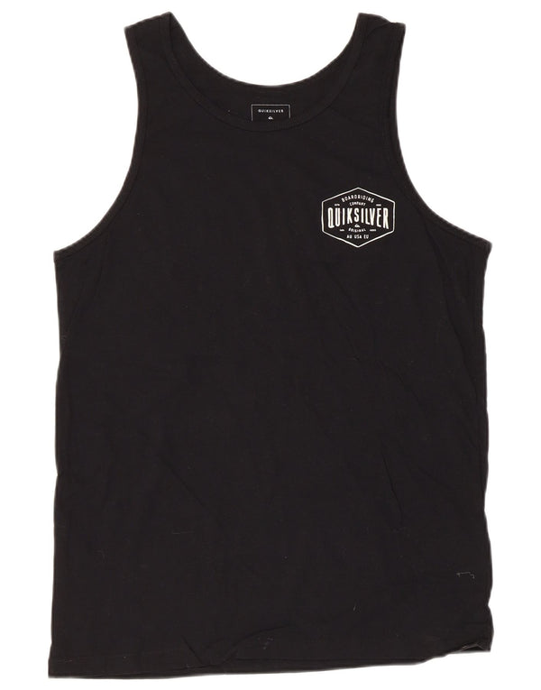 Canotta grafica da uomo Quiksilver piccola in cotone nero