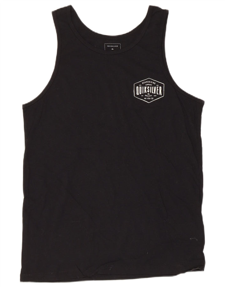 Canotta grafica da uomo Quiksilver piccola in cotone nero