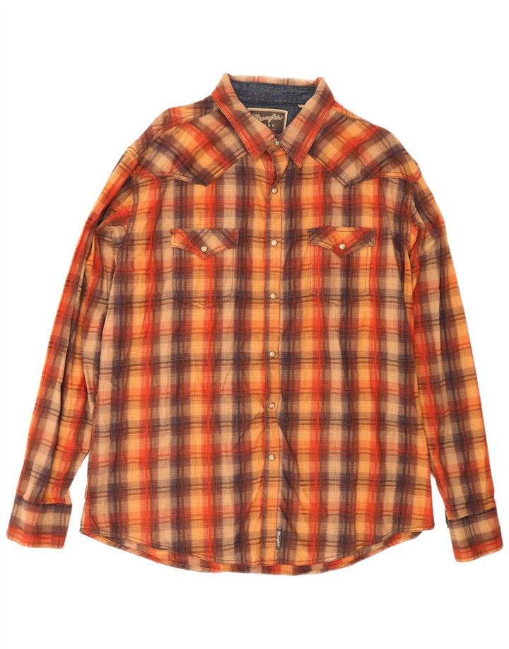 Camicia retrò da uomo Wrangler 2XL in cotone a quadri marrone