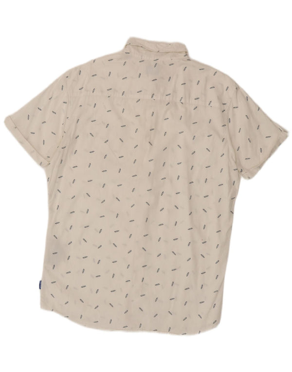 Camicia a maniche corte da uomo Jack & Jones grande in cotone maculato bianco