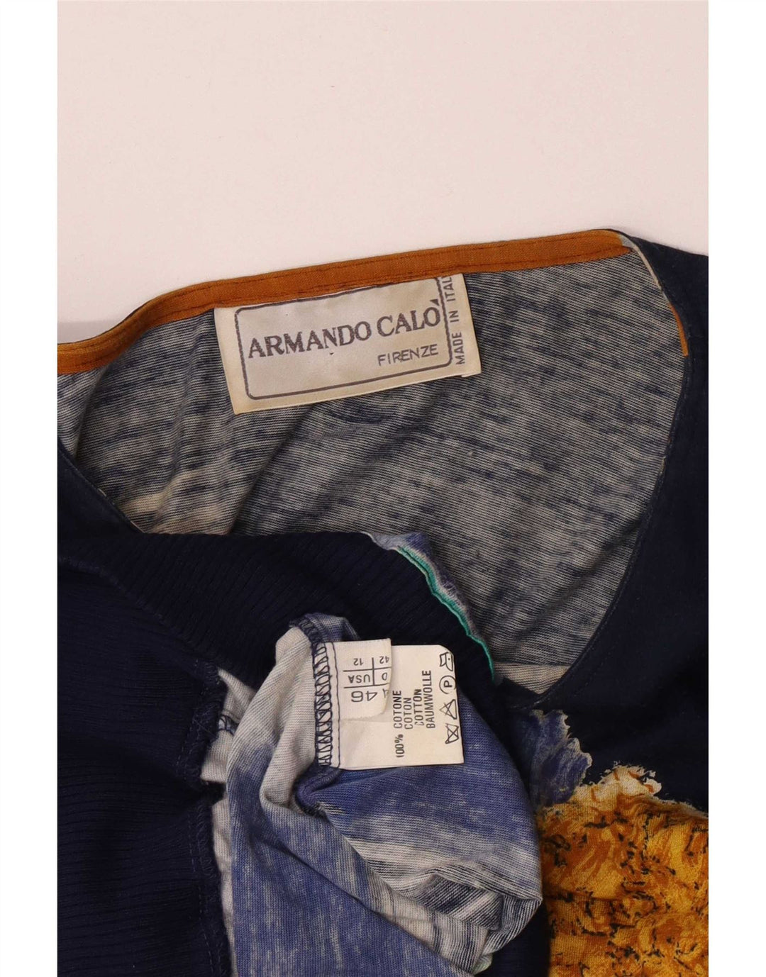 Armando Calo Camicetta da donna con motivo astratto Top IT 46 Large Blu Navy