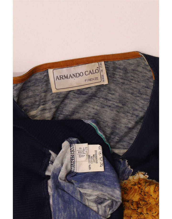 Armando Calo Camicetta da donna con motivo astratto Top IT 46 Large Blu Navy